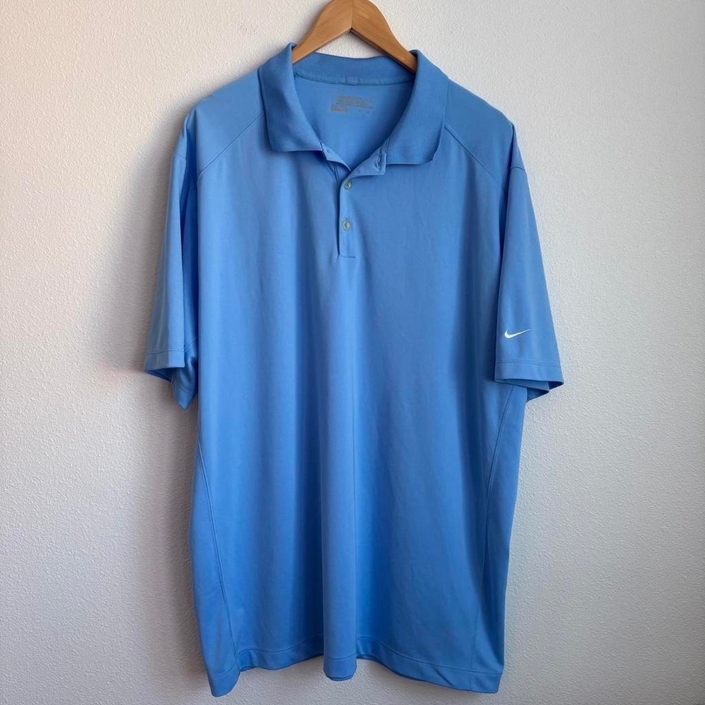 Nike Golf Tour Performance Dri-FIT Polo Shirt Mens XXL Light Blue Short Sleeve